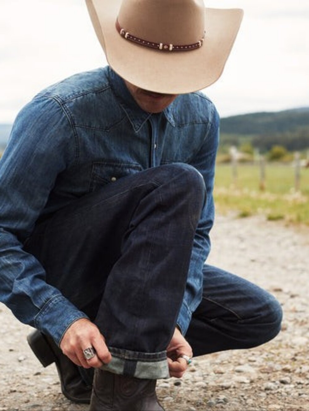 Stetson 1312 Low-Rise Bootcut Jeans Dark Wash 33/40